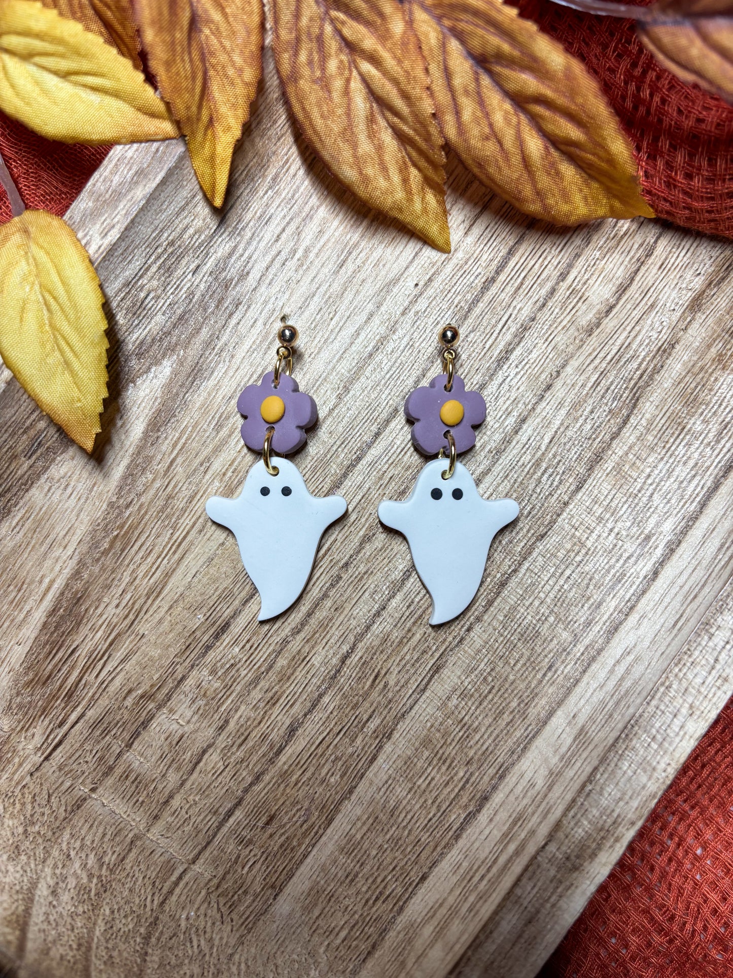 Simple Floral Ghost Dangles