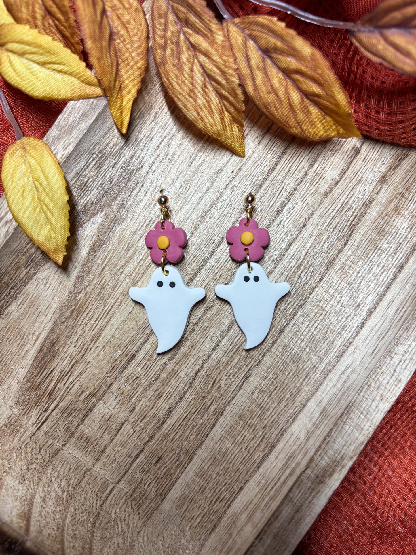 Simple Floral Ghost Dangles
