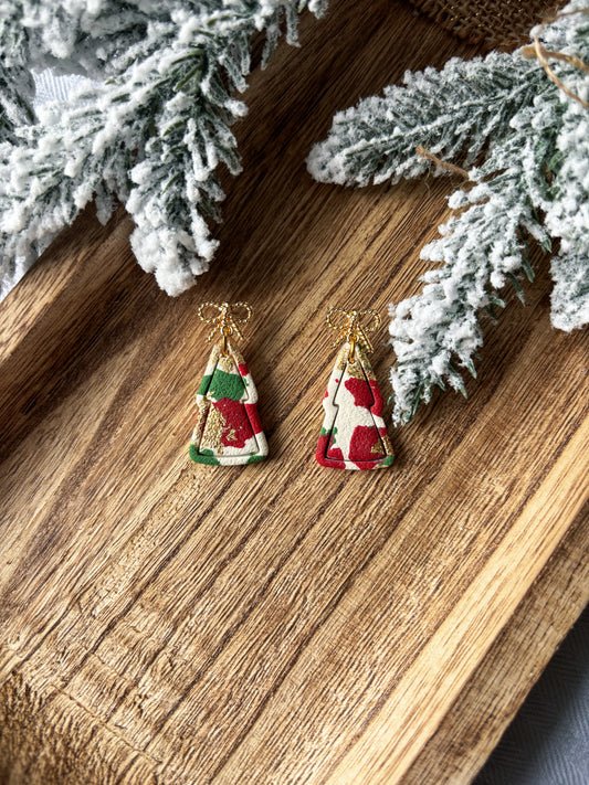 Christmas Trees with Gold Bows