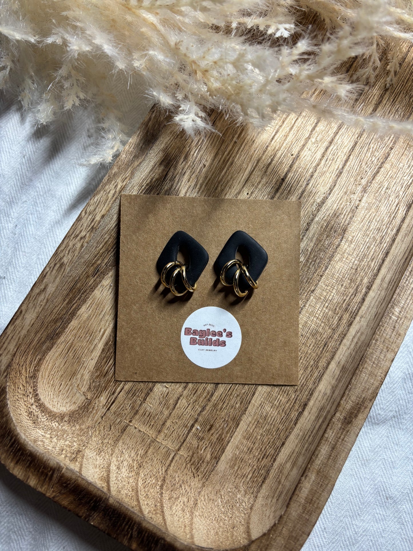 Black Studs with Gold