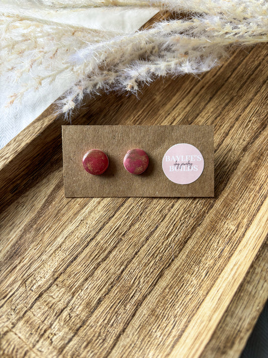 Pink Marble Studs