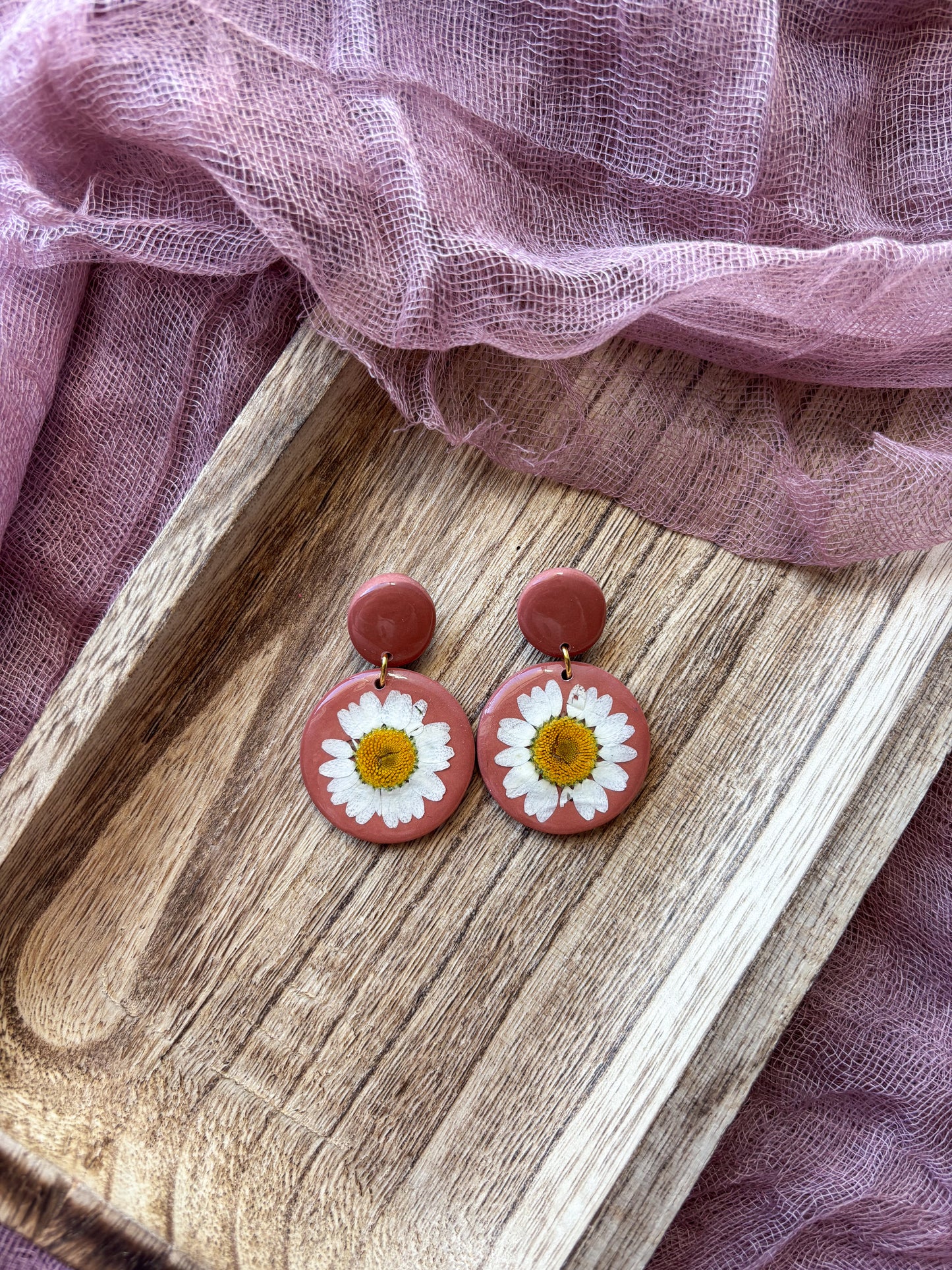 Pressed Floral Dangles