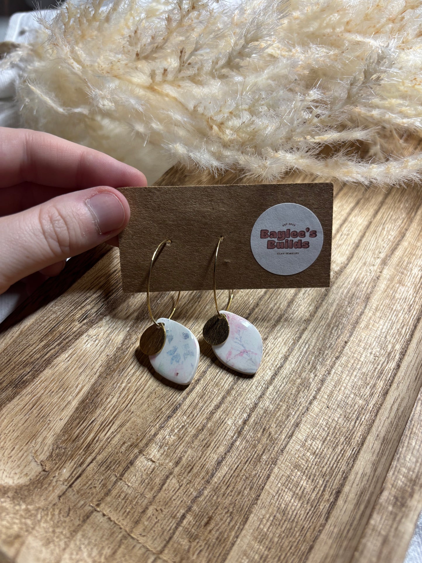 Floral Printed Hoops